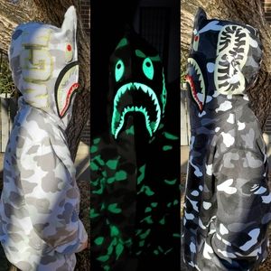 BAPE A bathing ape glow in the dark zip-up hoodie